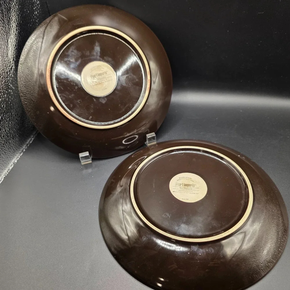 Pier‎ 1 Teal Reactive Peacock Salad Plates 8.25